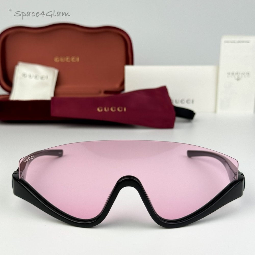 Gucci Women Sunglasses Black Pink Shield Mask GG1650S 002 BRAND NEW - Picture 3 of 12